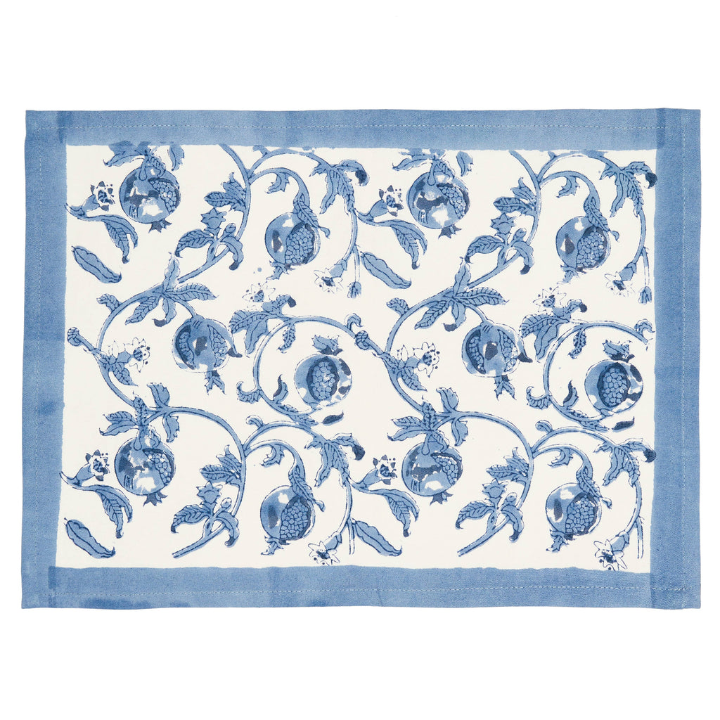 Set of 6 Handmade Granada Cornflower Blue Placemats