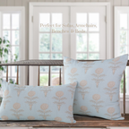 Elodie Sky Floral Block Print Lumbar Pillow