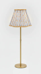 Block-Printed Pleated + Scalloped Floral Lampshade
