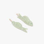 Jade Fish Barrette Hair Clip Set