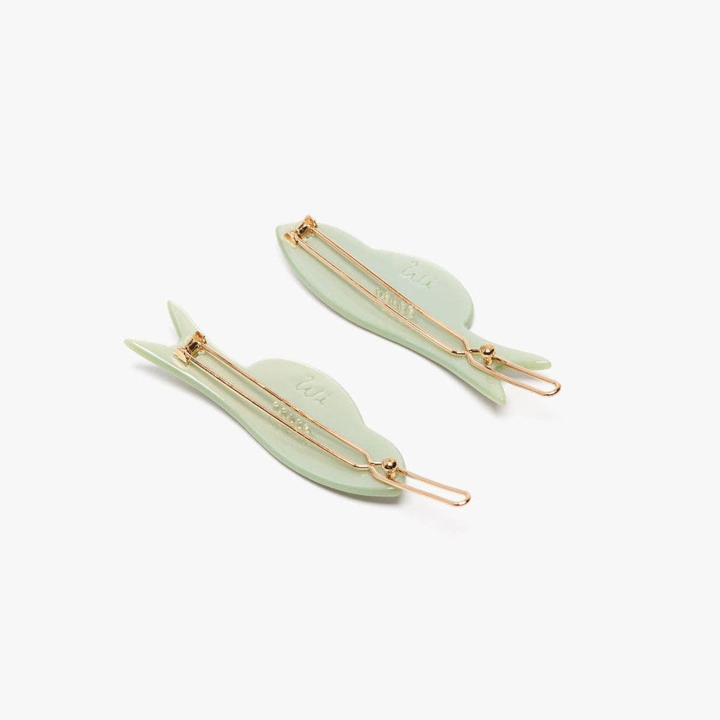 Jade Fish Barrette Hair Clip Set