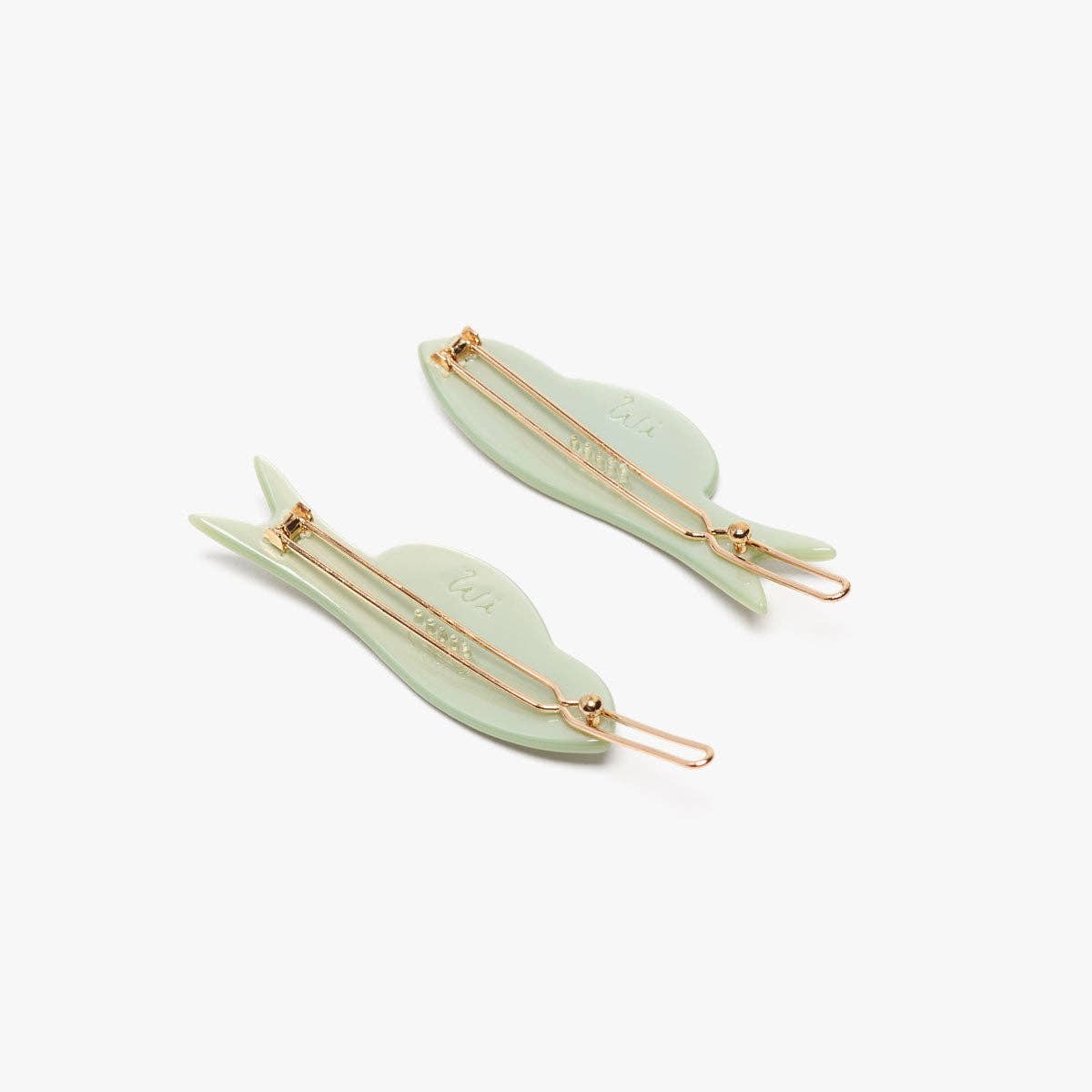 Jade Fish Barrette Hair Clip Set