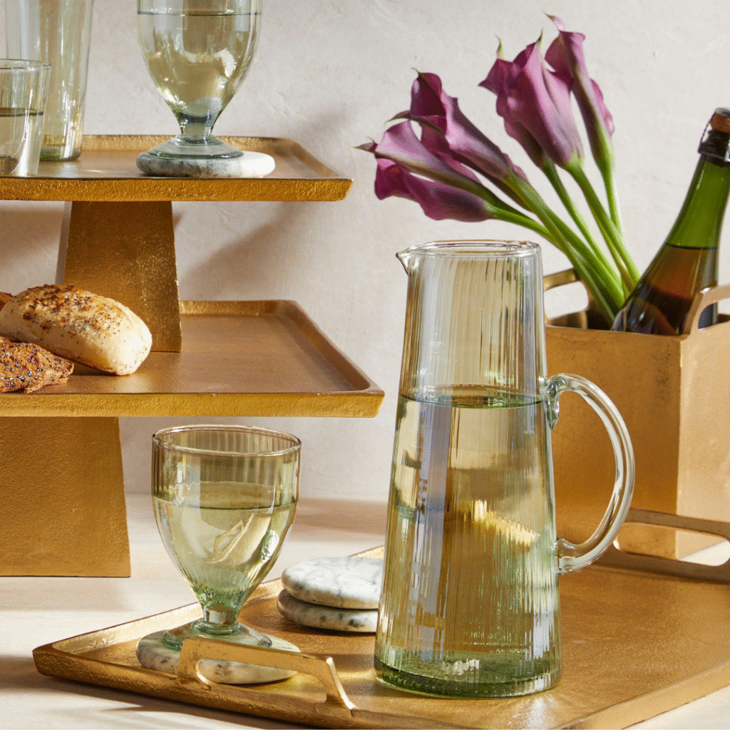 Ribbed Luster Pitcher