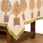 Large Square Orange Tree Tablecloth - 90x90 inches