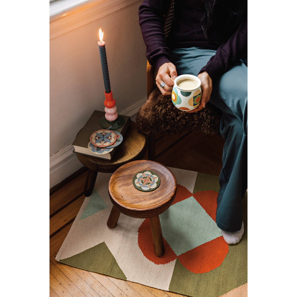 Kaleidoscope Beaded Coasters - Set of 4
