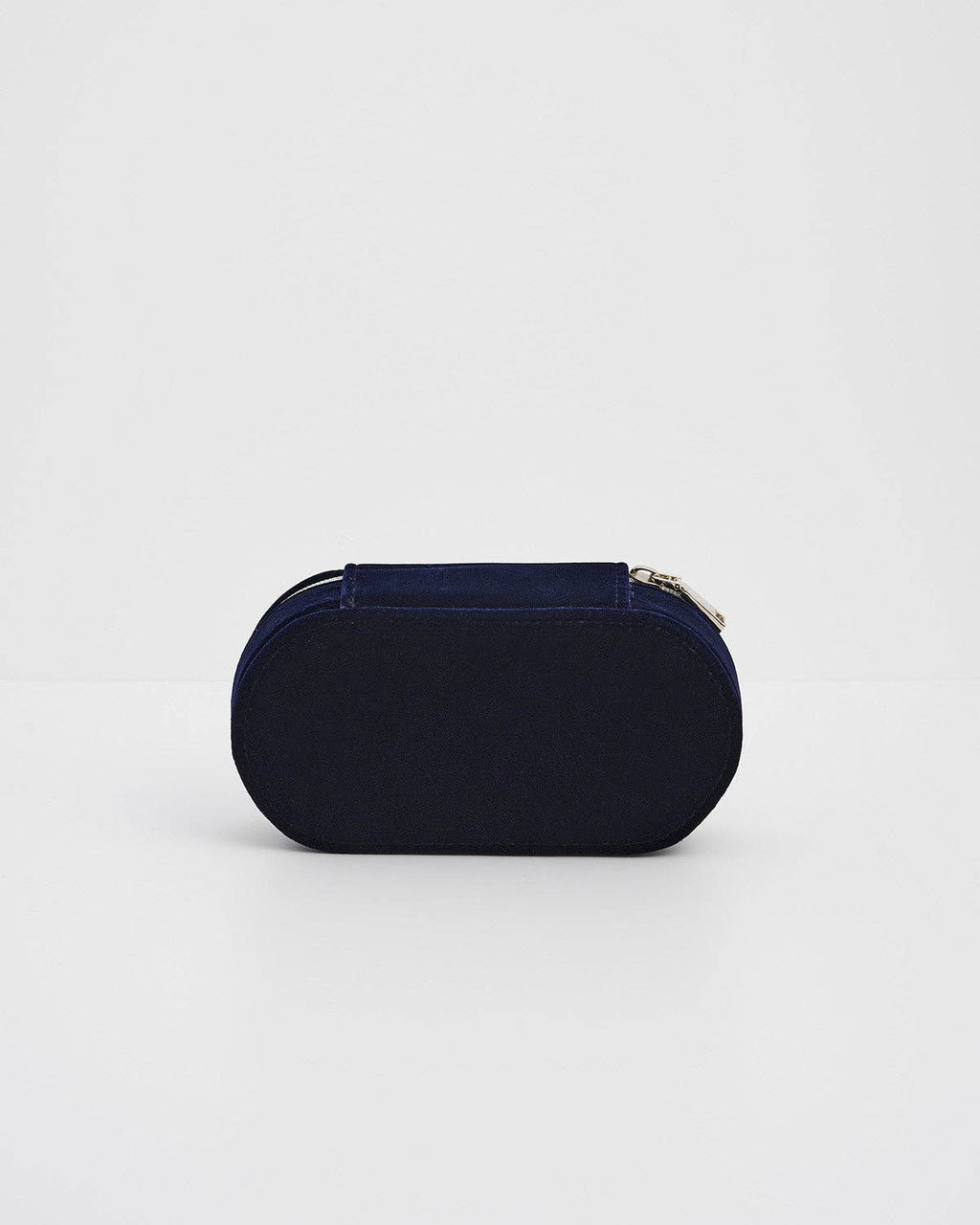 Night Sky Embroidered Oval Jewelry Box in Navy Velvet