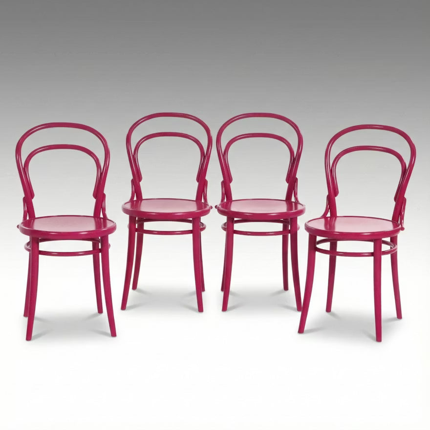 Rare Authentic Fushia Bentwood Chairs