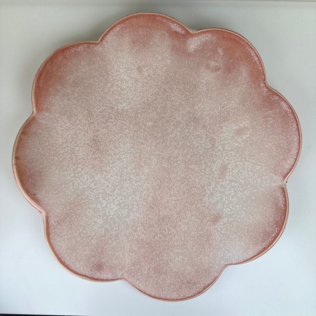 Handmade Scalloped Platter - Dusty Pink