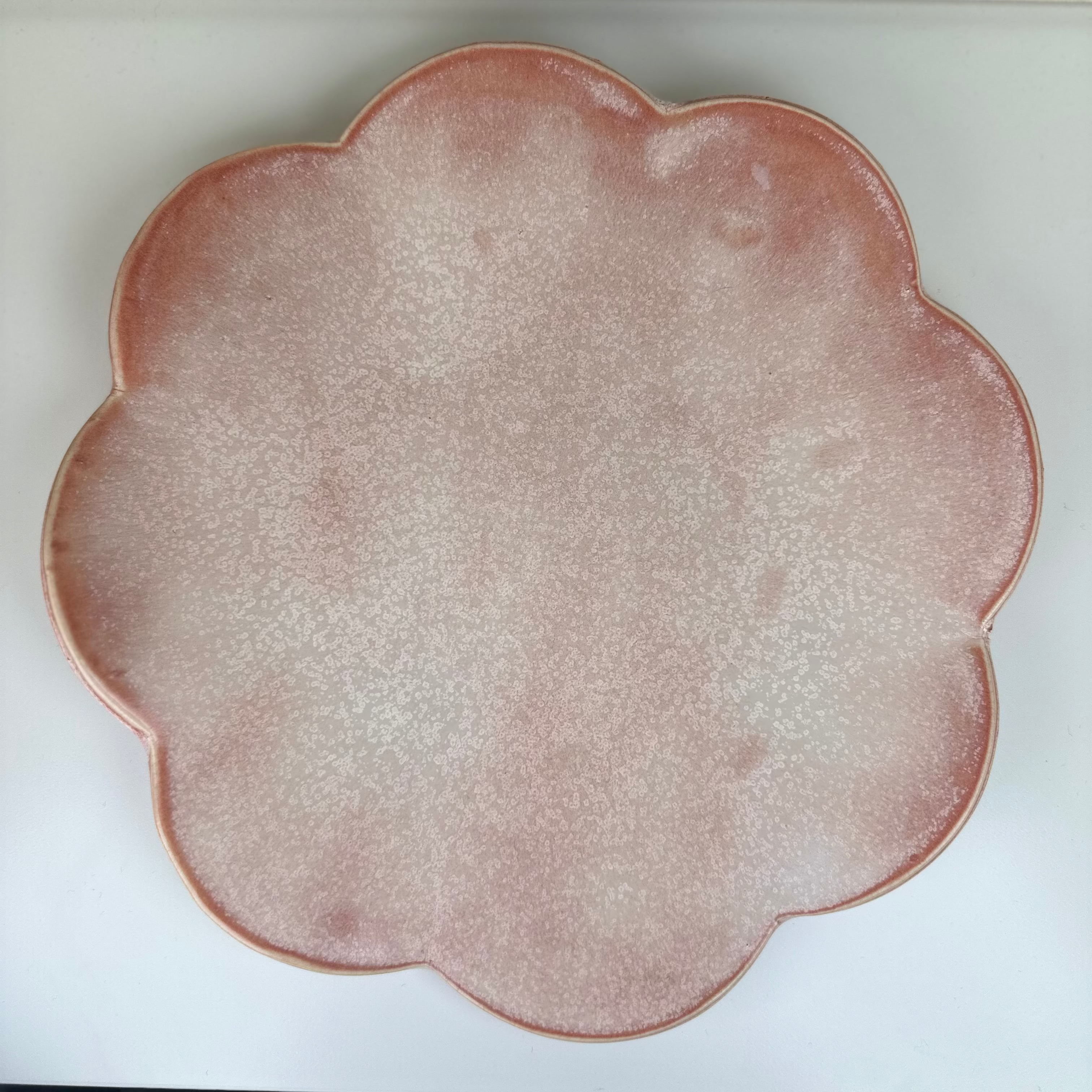 Handmade Scalloped Platter - Dusty Pink