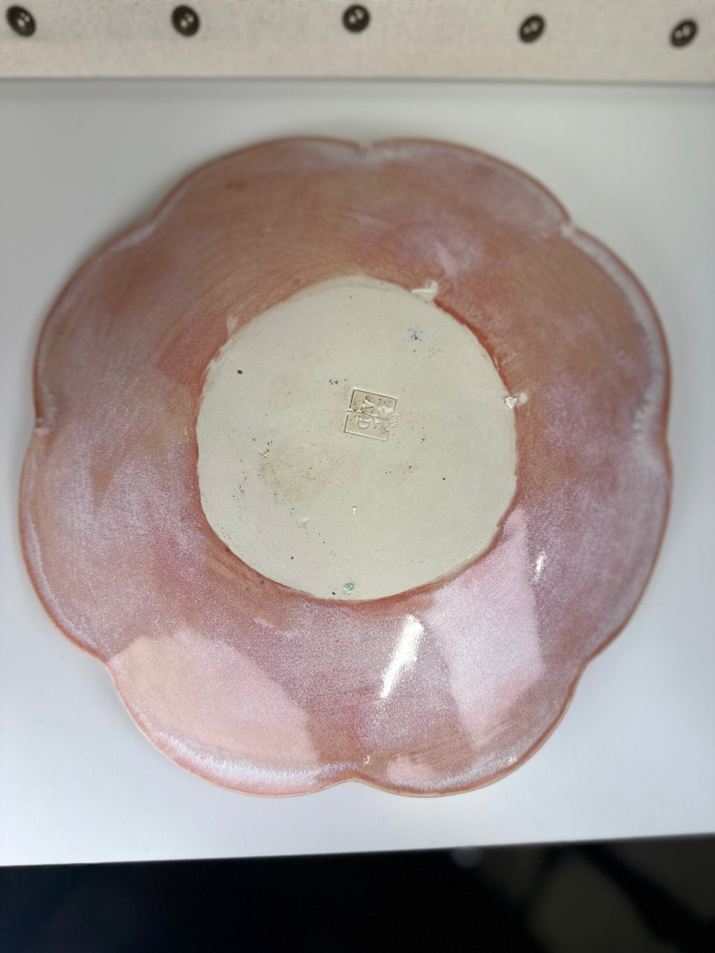 Handmade Scalloped Platter - Dusty Pink
