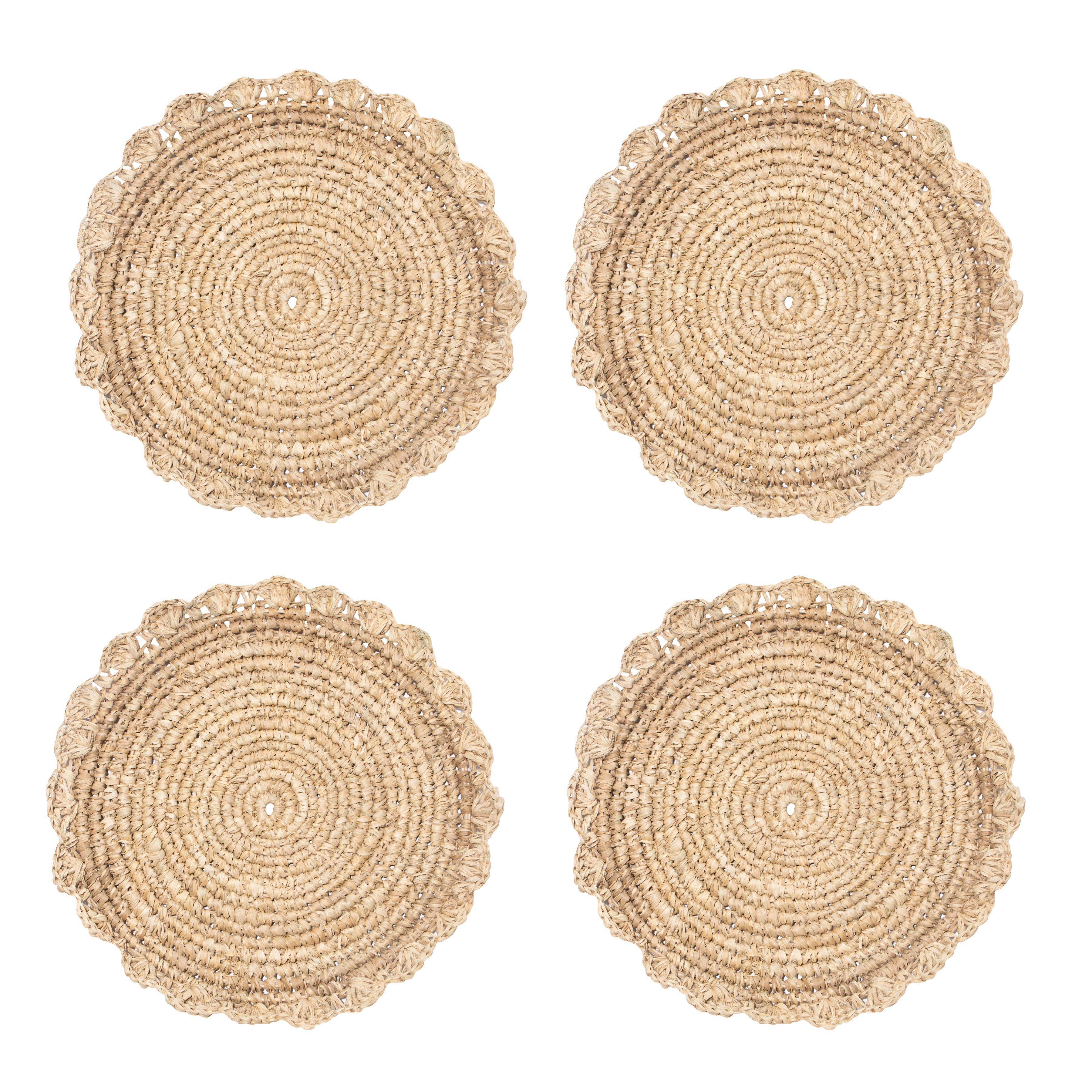 Set of 4 Handwoven Blossom Placemats