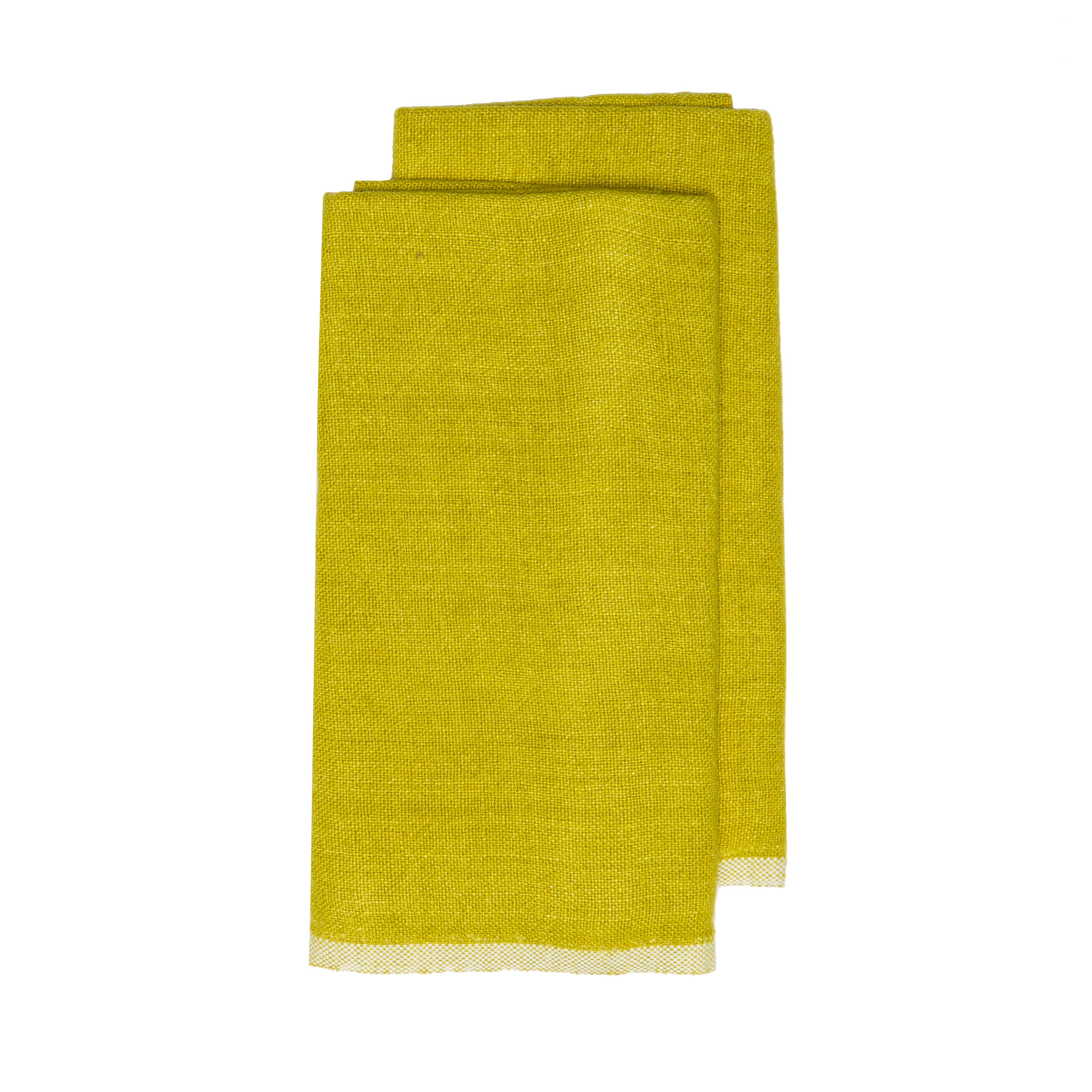 Set of 2 Chunky Linen Dish Towels – Lime