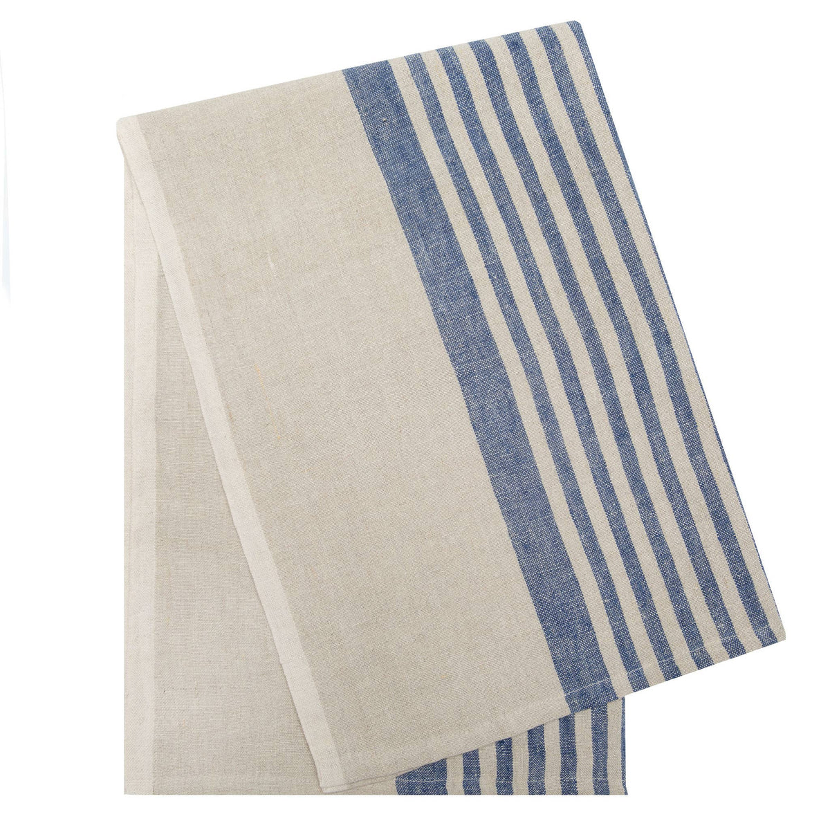 Natural and Blue Multi-Stripe Kitchen Towel