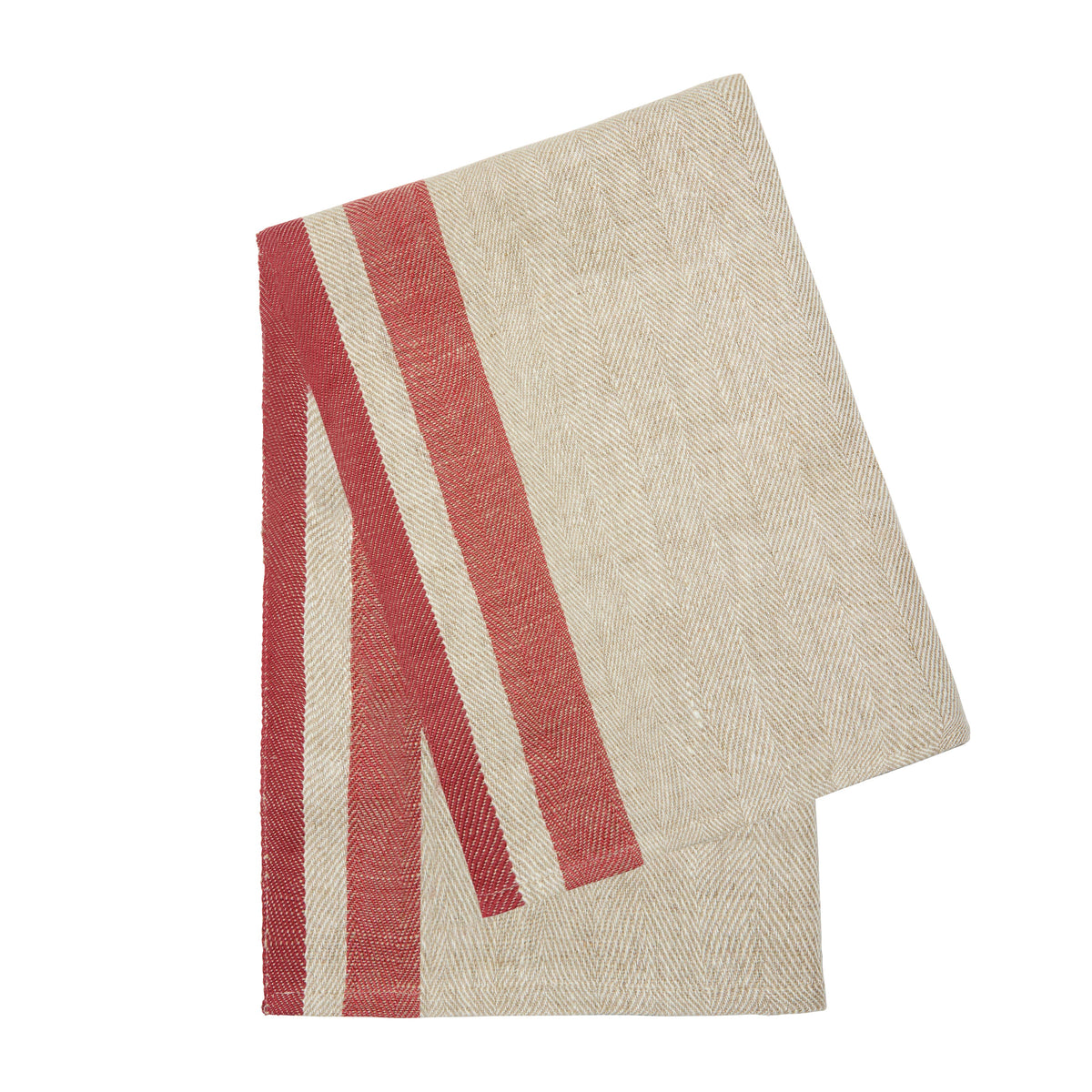 Natural and Red Stripe Kitchen Towel