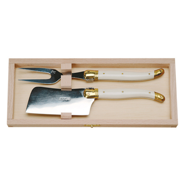 Jean Dubost 2-Piece Cheese Knife Set – Ivory