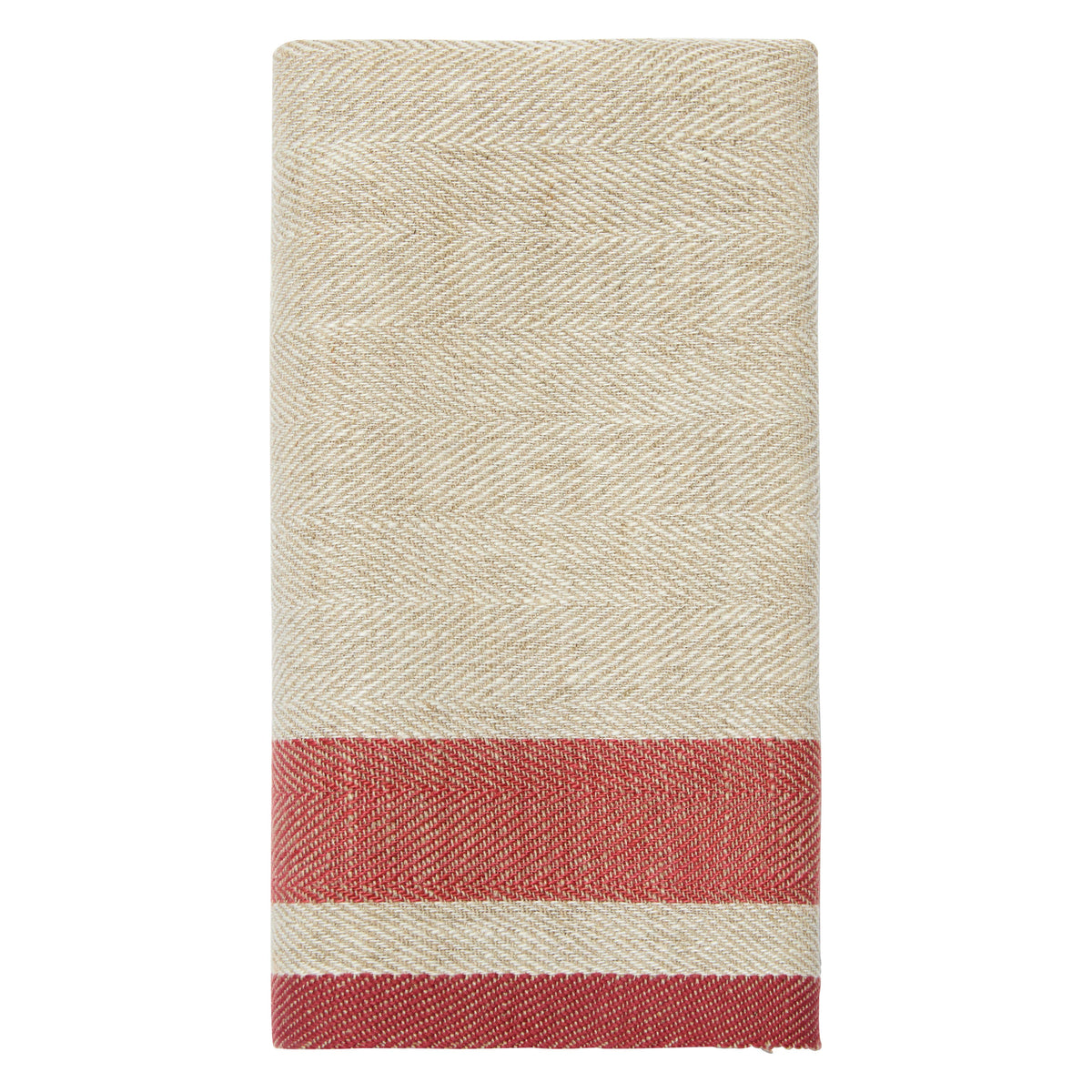 Natural and Red Stripe Kitchen Towel