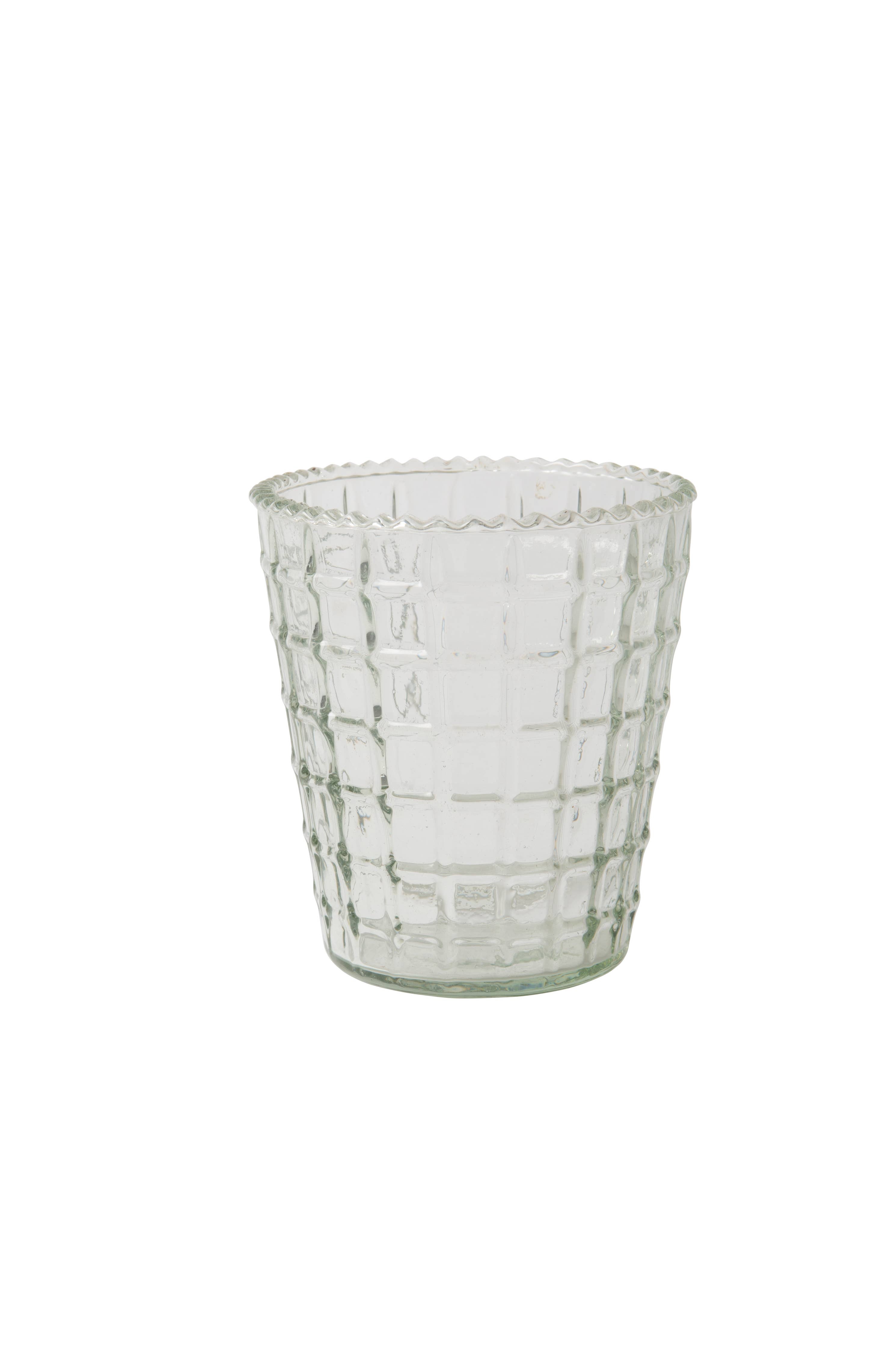 Ruffled Glass Lattice Tumbler