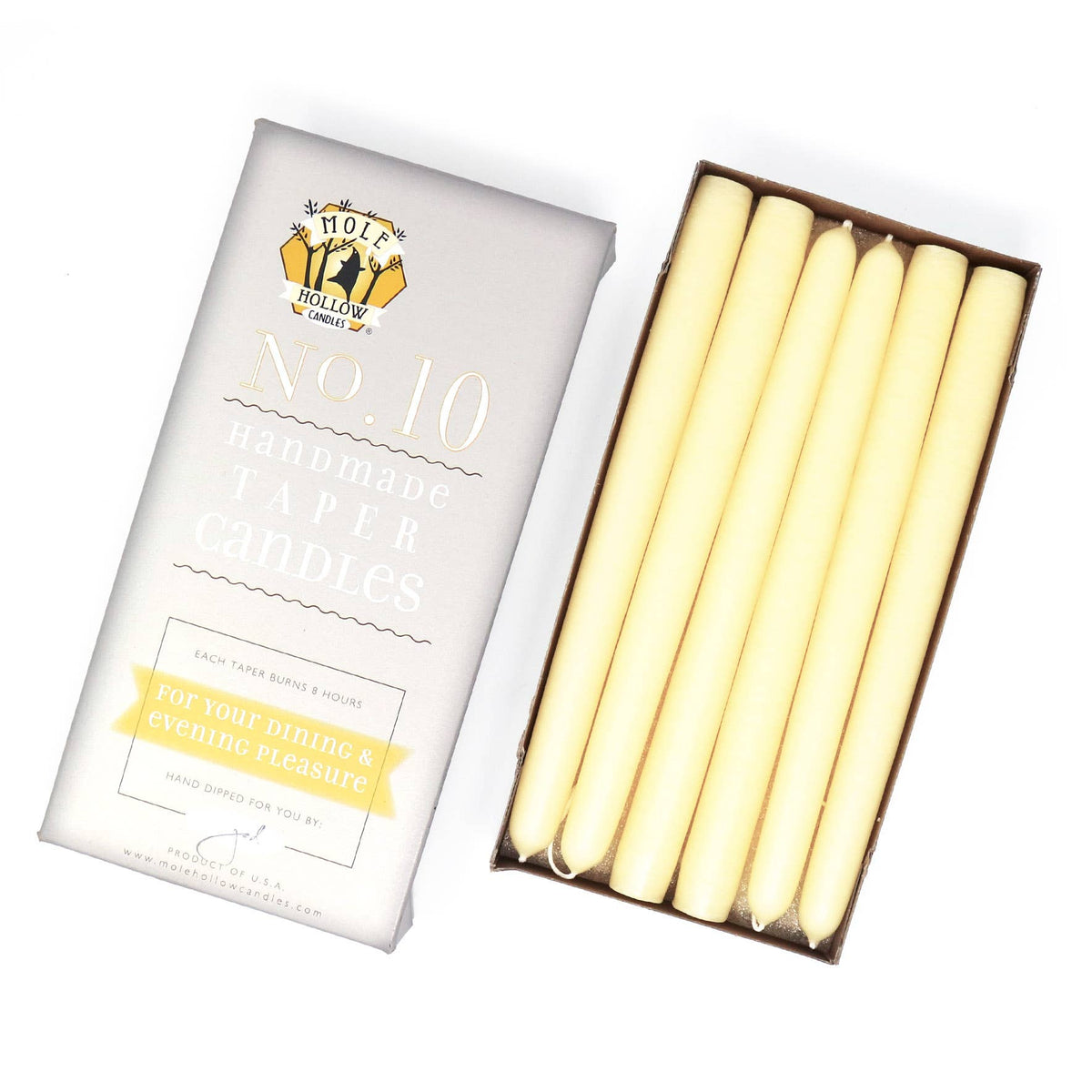 10" Hand Dipped Unscented Taper Candles - Terra Cotta