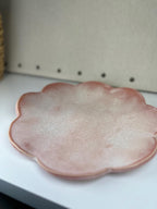 Handmade Scalloped Platter with Dusty Rose Glaze