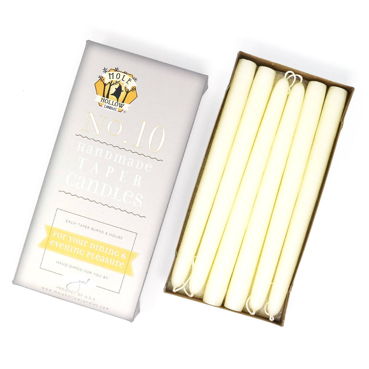 10" Hand Dipped Unscented Taper Candles - Terra Cotta
