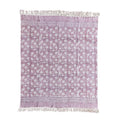 Handloomed Cotton Blush Block Print Throw Blanket