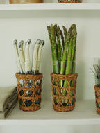 Highball Glass with Removable Rattan Cage