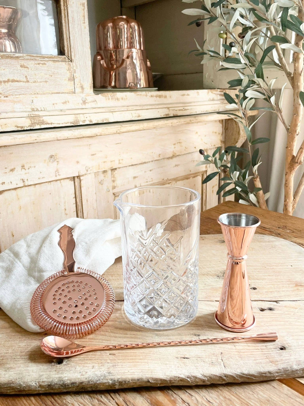 Copper Glass 4-Piece Barware Set