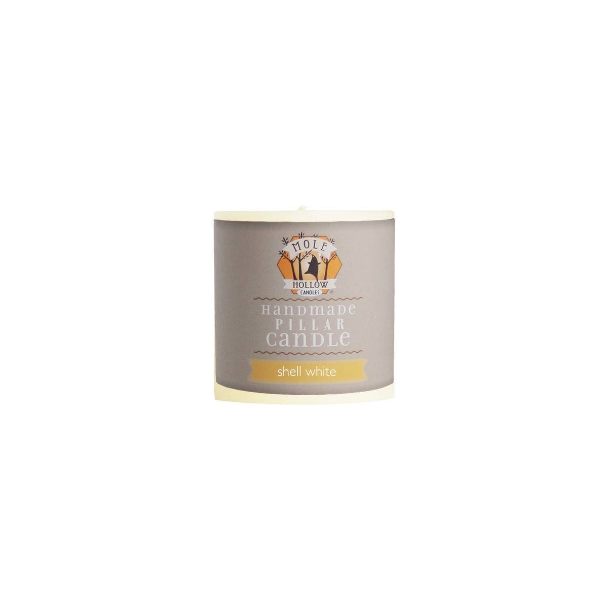 Shell White Unscented Pillar Candles - 3x9 inches