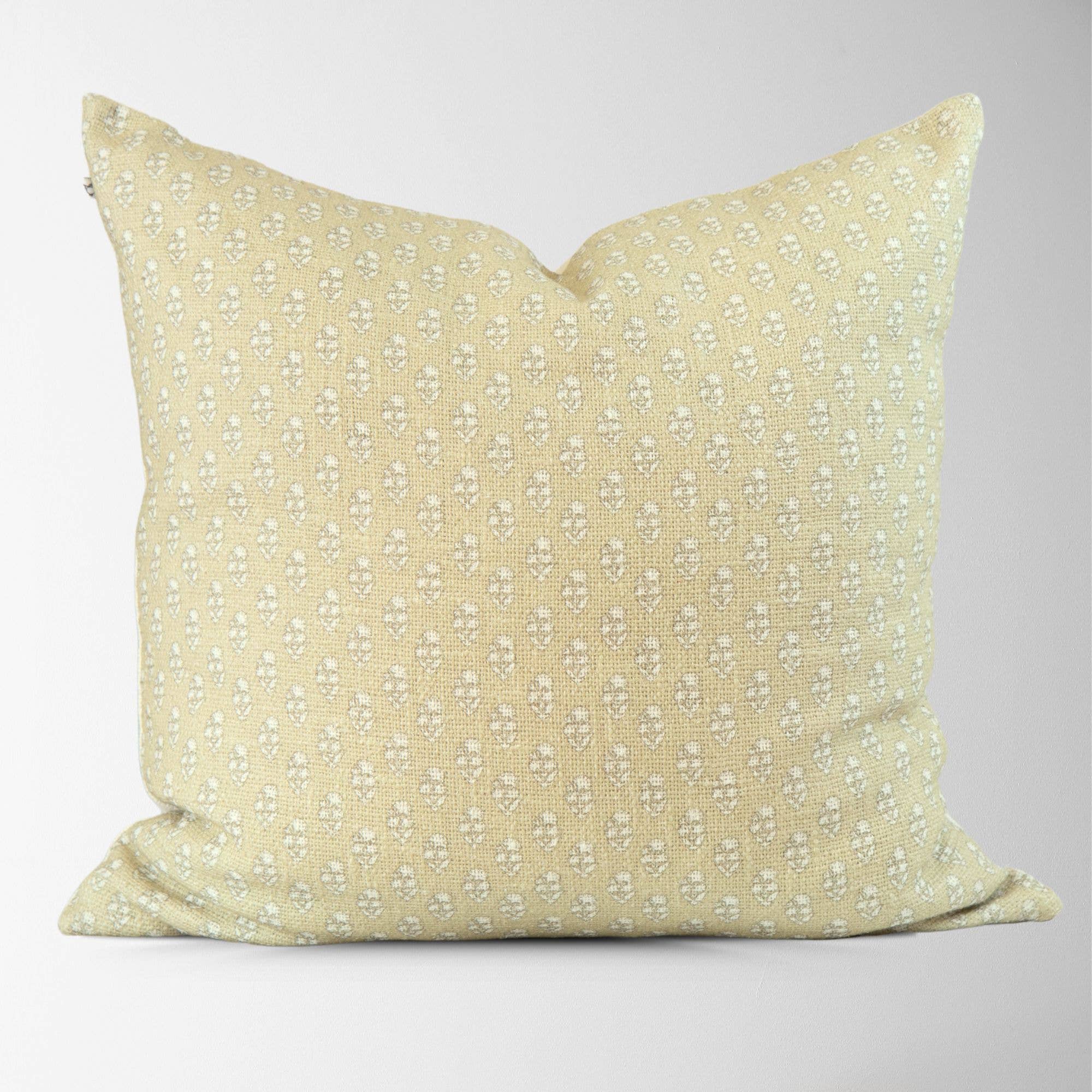 Aurora Block Print Throw Pillow - Sage