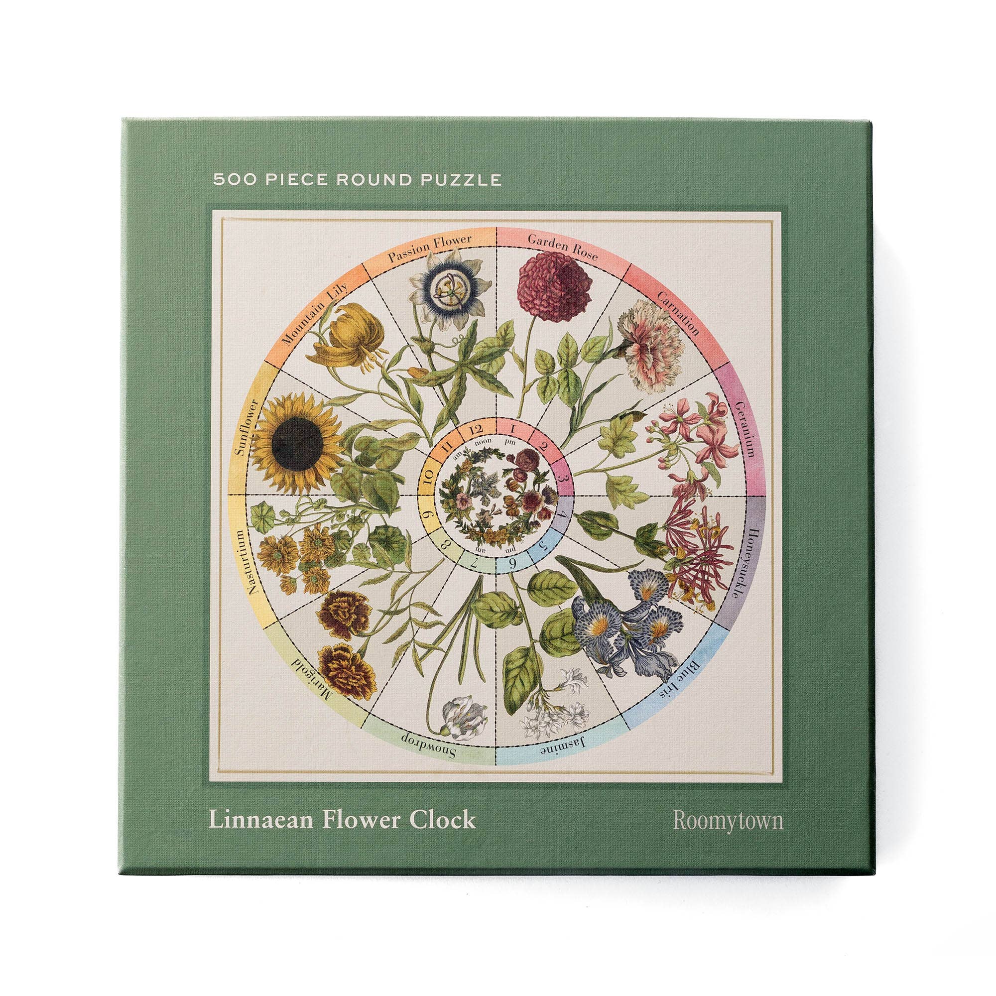 500-Piece Round Jigsaw Puzzle - Flower Clock