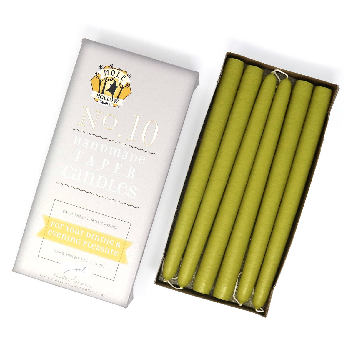 10" Hand Dipped Unscented Taper Candles - Terra Cotta