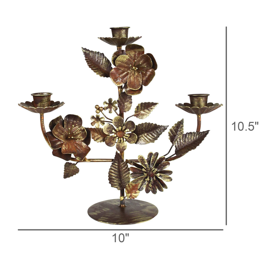 Metal Barranca Floral Candelabra