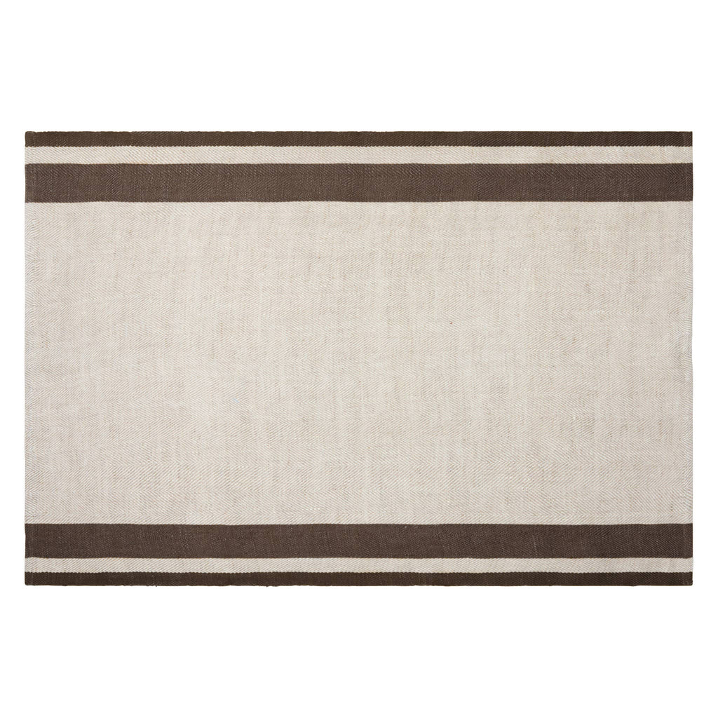 Natural and Coffee Stripe Kitchen Towel