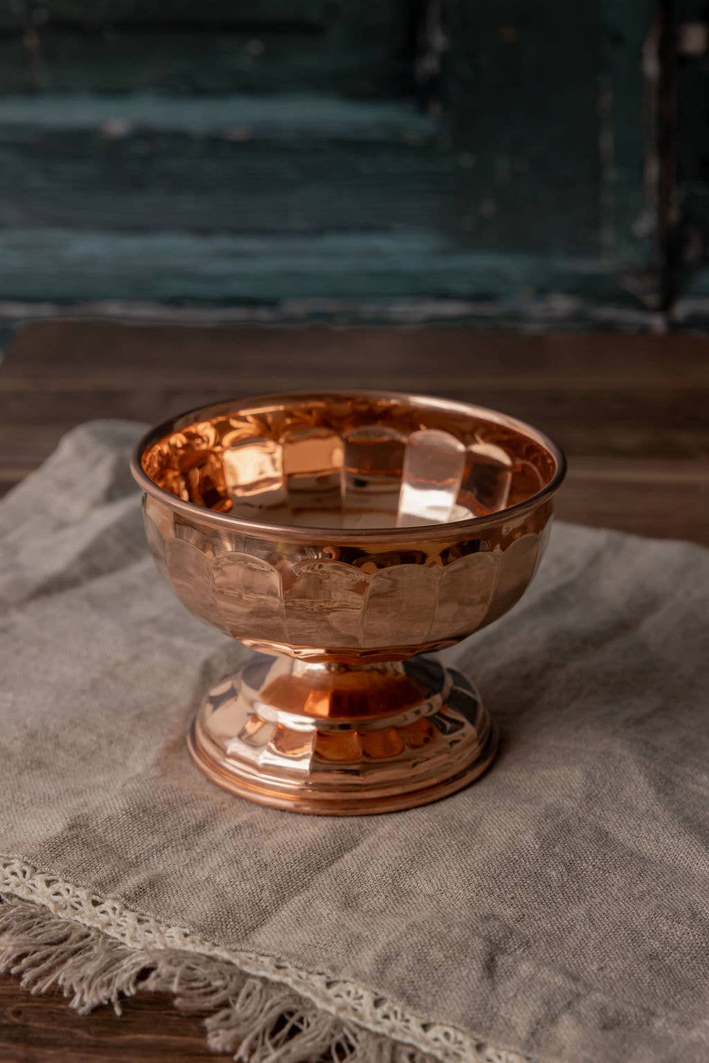 Scalloped Copper Ice Cream Bowls