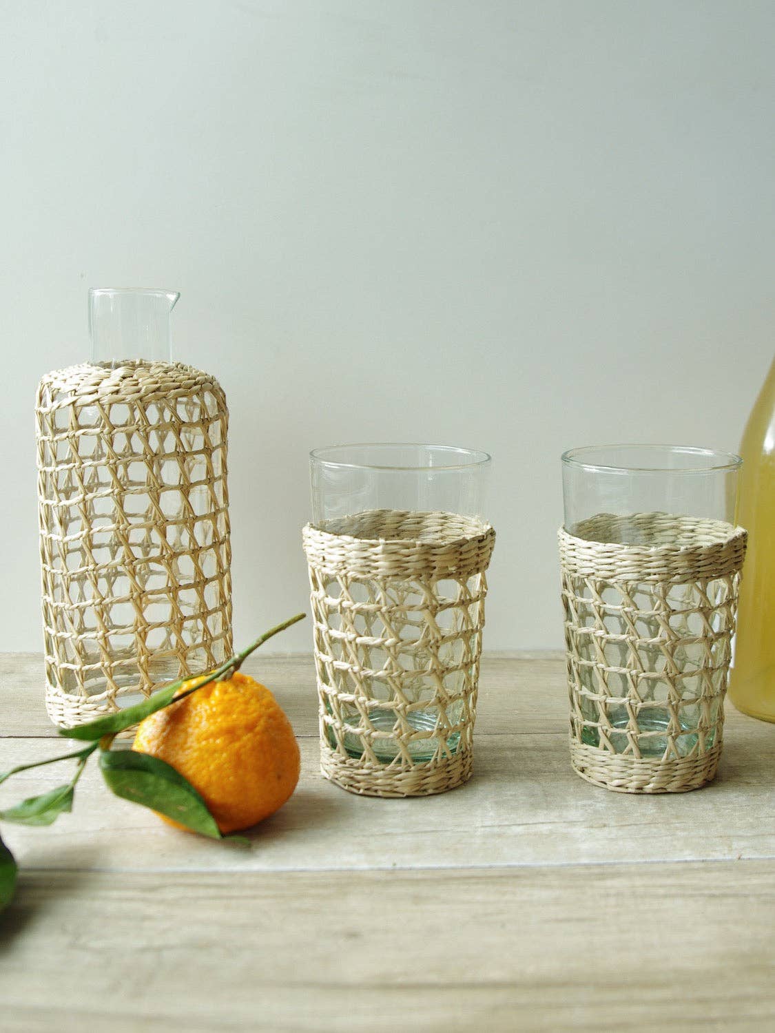 Highball Glass with Removable Seagrass Cage