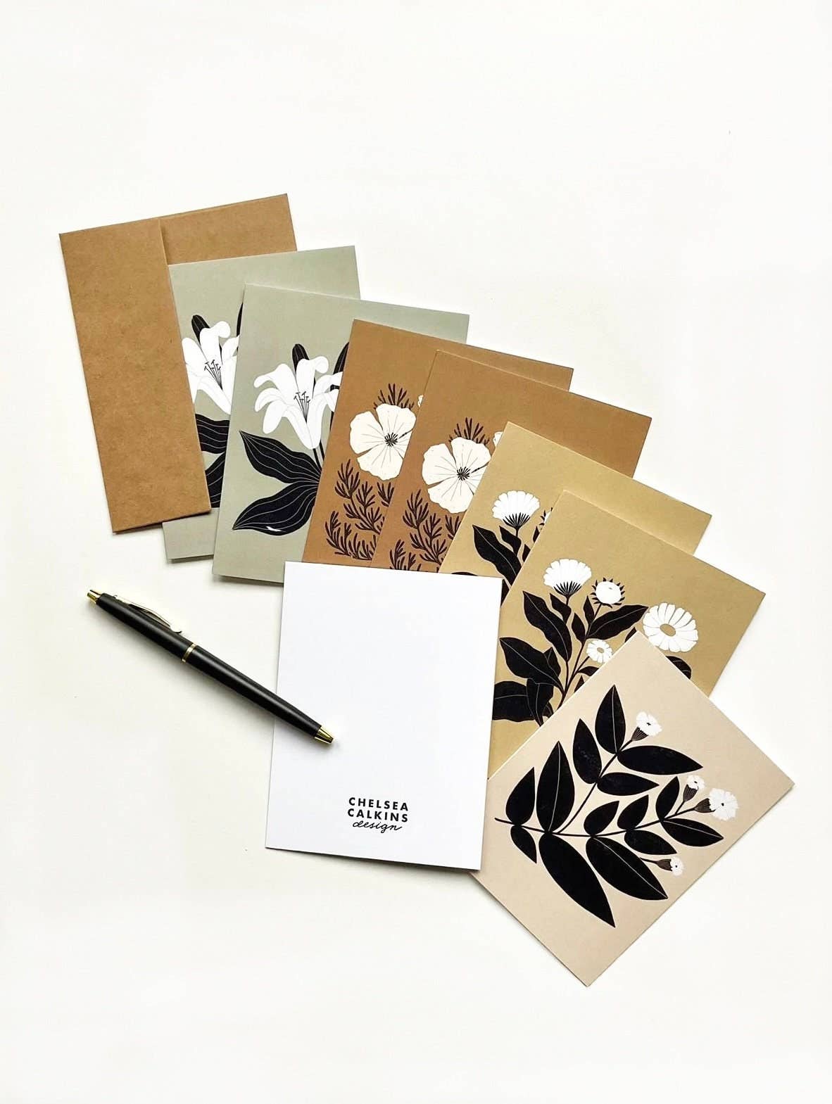 Botanical Assorted Card Set – 8 Blank Cards With Envelopes