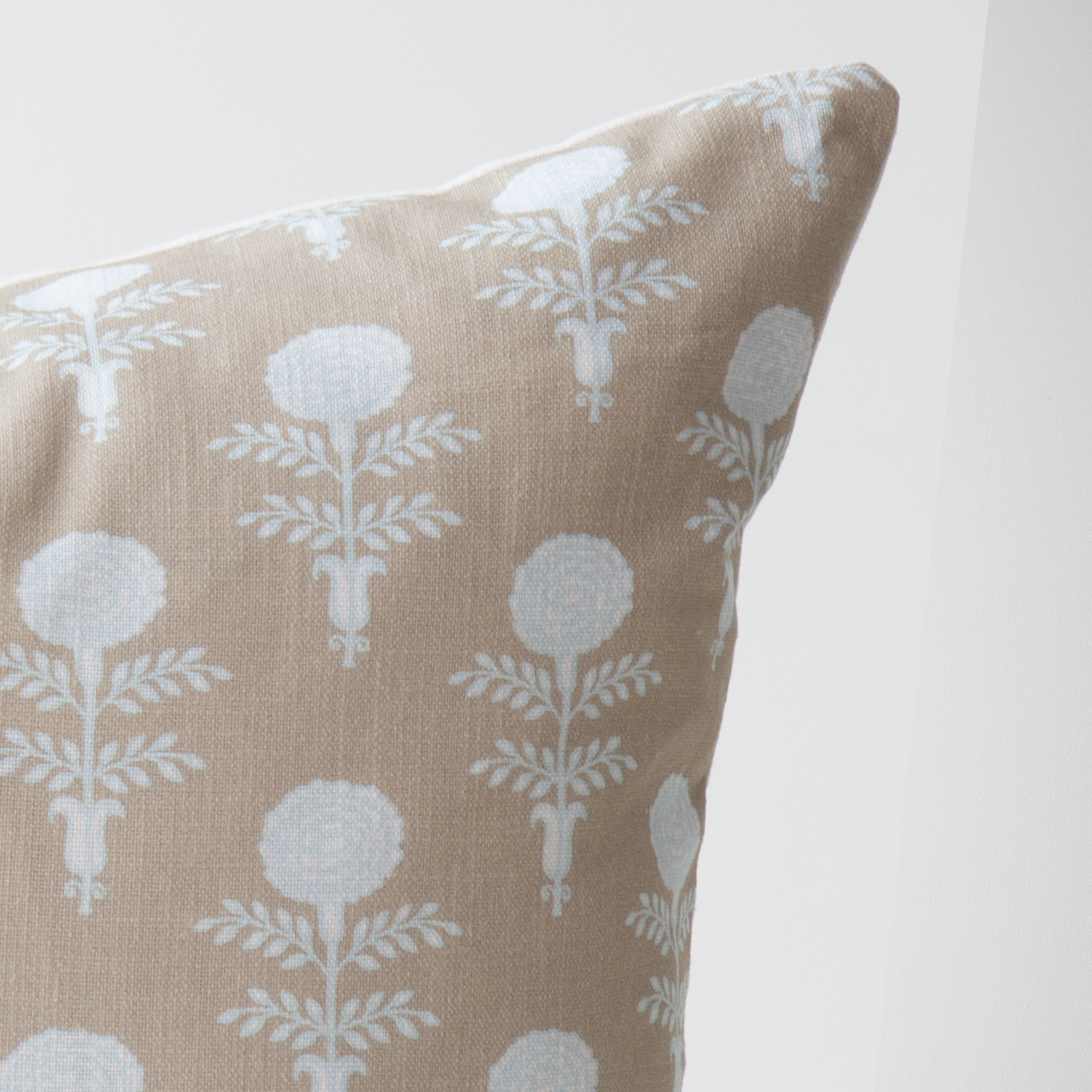 Elodie Oyster Block Print Throw Pillow