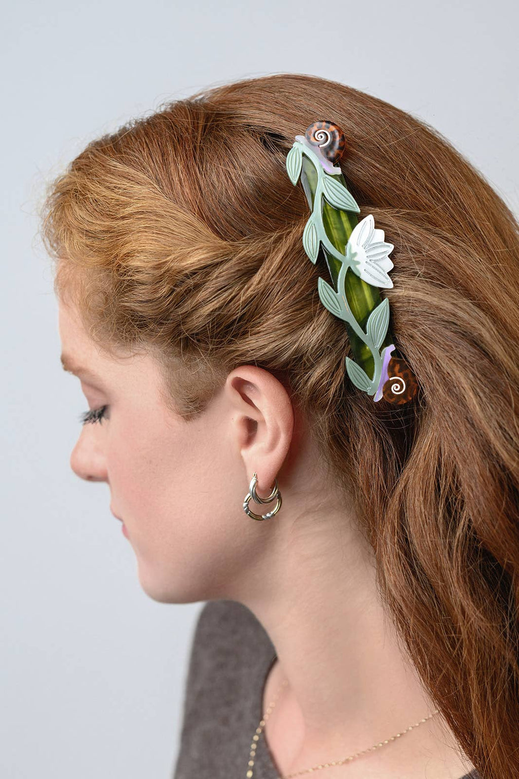 Brocéliande French Lotus + Snail Barrette