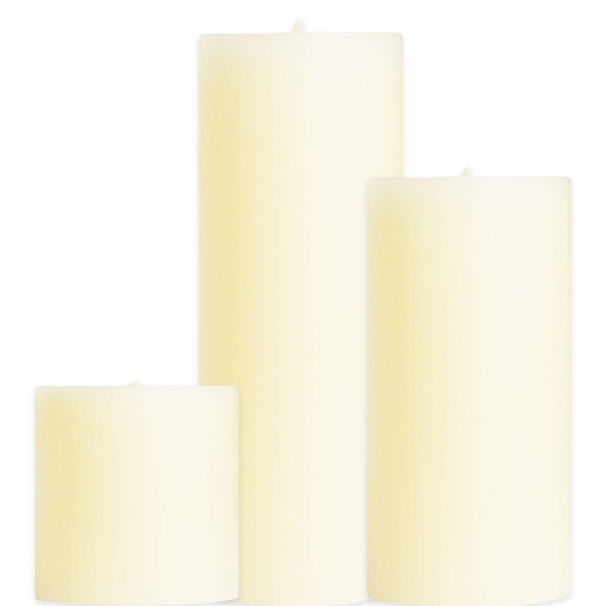Shell White Unscented Pillar Candles - 3x9 inches