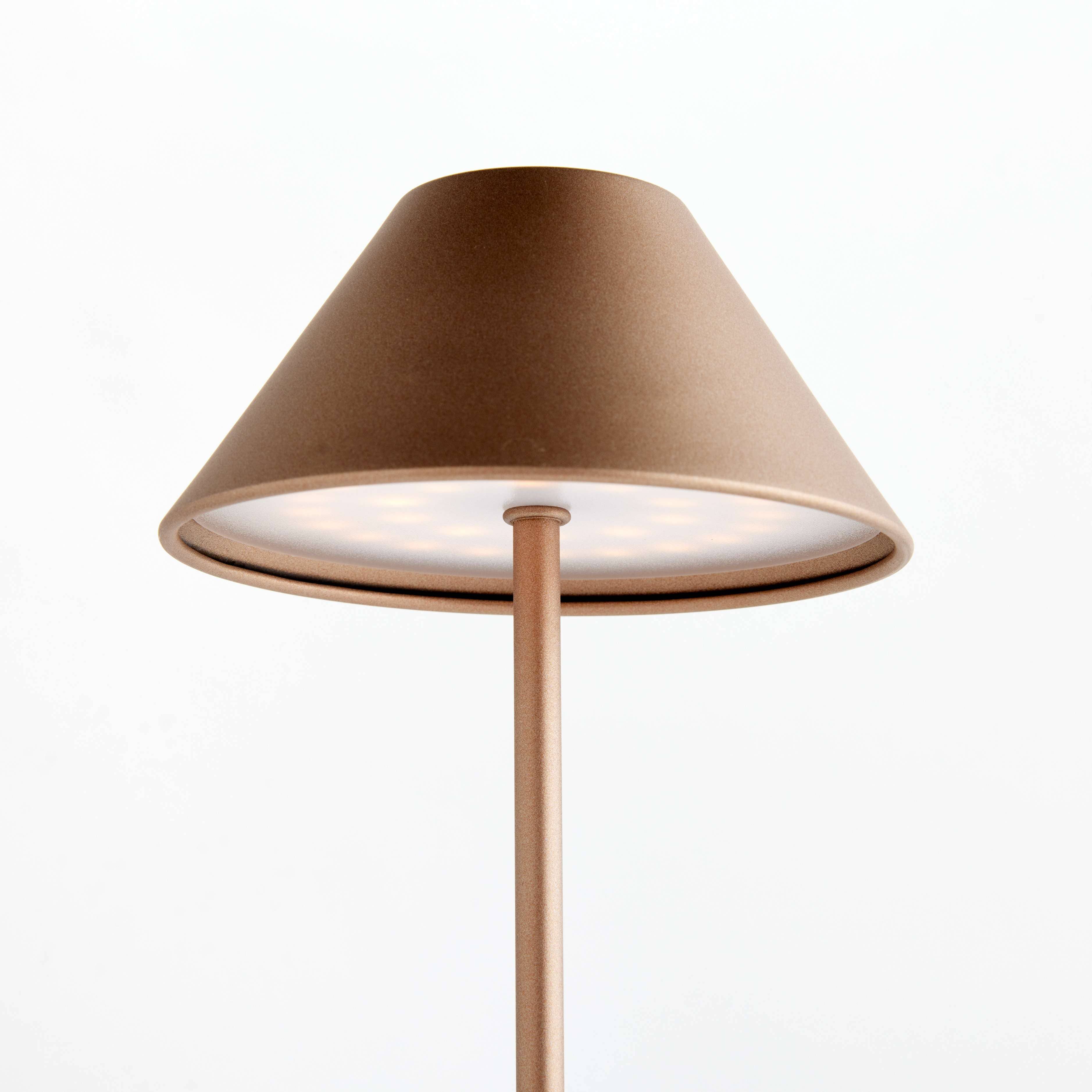 10" Cordless Portable LED Lamp – Brown Linen