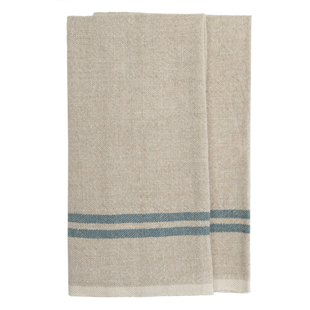 Natural Linen and Blue Kitchen Towel