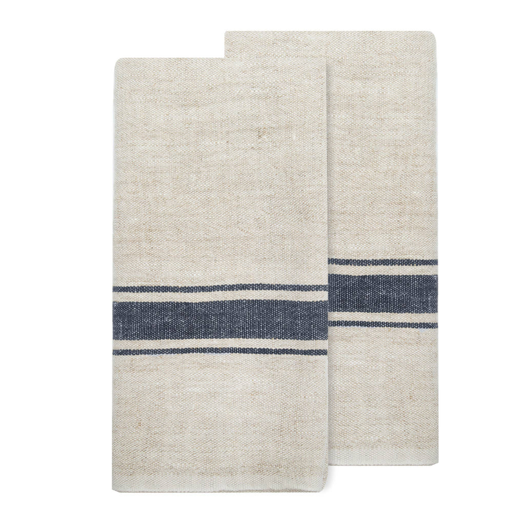 Natural and Blue Stripe Kitchen Towel